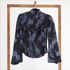 McClintock Floral Embroidered Gothic Style Top